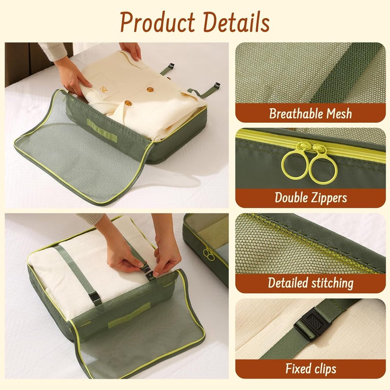 YEEYAA 8 Set Packing Cubes for Travel Suitcase Organizer Bags Luggage Packing Cubes Set Travel Essentials Accessories Gifts for Women - Image 4